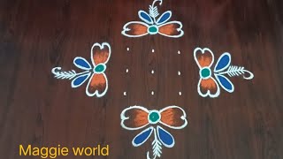 Latest design 🌺 5*3*3 dots 🌺 festival rangoli design 🌺@maggieworld6779