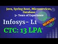 Infosys 3 Years Java Experience | Java | Spring Boot | Microservices | Selected