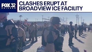 Clashes erupt at Broadview ICE facility as 21 protesters arrested, officers injured