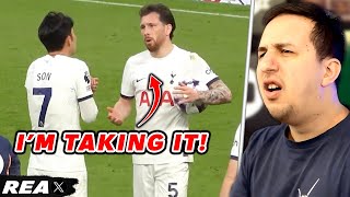 WHY DID SONNY LET HOJBJERG TAKE THE FREE KICK?!?! Tottenham 3-1 Nottingham Forest [REAX]