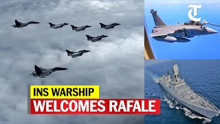 RADIO MESSAGE: Indian Rafale contingent establishes contact with Indian Navy warship INS Kolkata