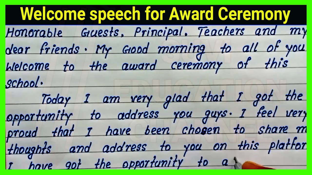 Welcome Speech For Award Ceremony For Students And Children 59 Off