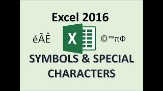 Excel 2016 - Symbols & Special Characters - How to Insert Make & Add Symbol Character List in MS 365