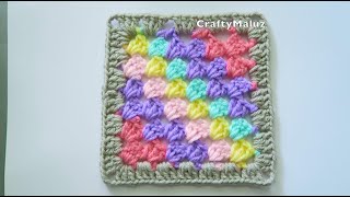 CROCHET TUTORIAL Granny Square  básico a crochet | cuadro tejido paso a pso