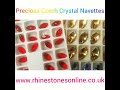 preciosa sew on coloured crystal navettes