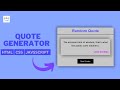 How to Make a Quotes Generator using HTML, CSS and JavaScript