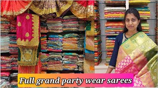 Sri Veeras creations Full grand heavy designer sarees, Chamiki work sarees| fancy banaras sarees