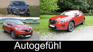 Best compact SUV comparison test Renault Kadjar vs Mazda CX-5 vs Hyundai Tucson - Autogefühl