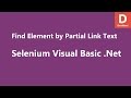 Selenium Visual Basic .Net Find Element by Partial LinkText