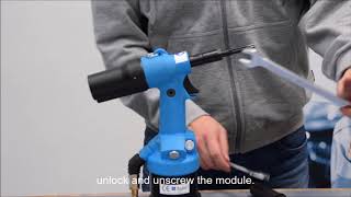 How to change the POP Avdel 74290 compressed air tool riveter mandrel unit