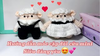 Hướng dẫn móc cặp đôi cừu- phần 2/crochet sheep couple-part 2 #crochetanimals #crochetpattern