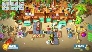 【Overcooked!2】 南国3-4 4Player 5032点 47dish 【Switch】