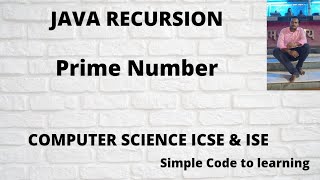 Prime Number Using Recursion In Java (Hindi)