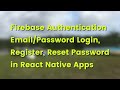 React Native Tutorial: Firebase Email Login Example
