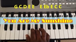 You Are My Sunshine Easy Piano Keyboard Tutorial (Right Hand)