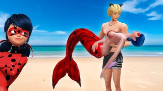 Miraculous Ladybug & Cat Noir Kissing 🐞New Mermaid Episode 🐞 Kiss 🐞 THE SIMS 4