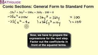 Conic Sections: General Form to Standard Form