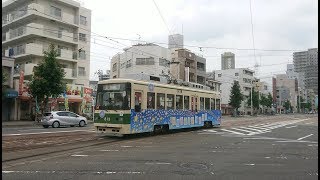 広島電鉄800形813号『ひろでんひこぼしごう』千田車庫入庫