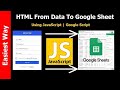 How to send html form data to Google sheets/Excel using JavaScript | macros code