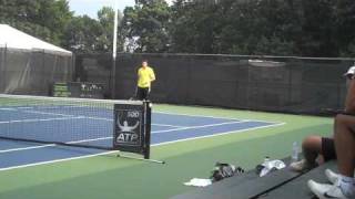 John Isner Practicing Serves Before Semifinals Legg Mason 2009