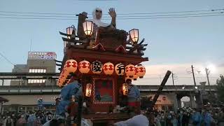 潮来祇園祭２０２２年 六丁目 のの字廻し 潮来駅前 佐原囃子  分内野下座連  茨城県潮来市 ８月７日 最終日