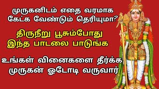 முருகனிடம் எதை வரமாக கேட்கவேண்டும் தெரியுமா?திருநீறு வைக்கும்போது இந்த பாடலை பாடுங்க முருகன் வருவார்