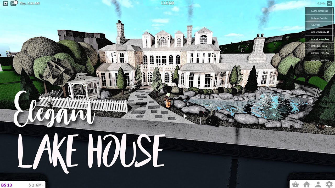 Elegant Lake Mansion - Bloxburg Speedbuild 60k - YouTube