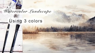 How To Paint Watercolor Landscape By Using 3 Colors