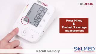 How To Use The Rossmax X3 Blood Pressure Monitor - Solmed Pty Limited