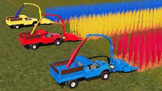 KING OF CARS! WOOD CHIPS MAKING FROM COLORED POPLAR! PICKUP & LAWN TRACTORS! Farming Simulator 19