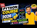 Break, Continue & Pass Statement in Python Explained | Python Tutorial for Beginners