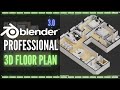 How to create a 3D FLOOR PLAN in Blender 3.0