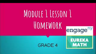 Engage NY // Eureka Math Grade 4 Module 1 Lesson 1 Homework