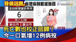 死亡數也校正回歸？ 今一口氣增12例病歿【發燒話題】-20210807