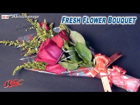 DIY Fresh Flower Bouquet | How to Make | Gift Idea | JK Arts 664 DIY Fresh Flower Bouquet | How to Make | Gift Idea | JK Arts 664