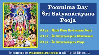 Šri Satyanarãyana Pooja -  6 pm EST - 01122025