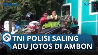 1 TNI VS 2 POLISI BAKU HANTAM DI PINGGIR JALAN RAYA KOTA AMBON