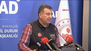 AFAD Deprem ve Risk Azaltma Genel Müdürü Tatar açıklama yaptı