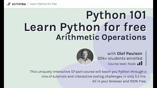 Python 101: Part 8 Arithmetic Operations - Learn Python for beginners Tutorial