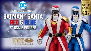 NEW DC Multiverse⢠Batman⢠Santa RED/BLUE (2) 7" Scale Figures | Action Figure Showcase