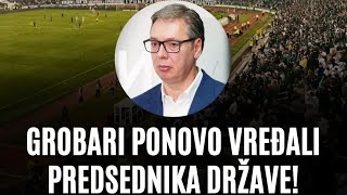 Grobari opet prozivali Vučića na stadionu JNA #partizan #navijači