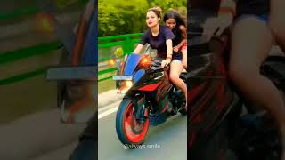 cute 🔥💯 | indian girls riding sports  bike | bikes stunts racing girls sports bike status #shorts