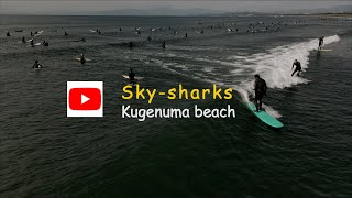 2月24日(水）10:00　　空撮 ドローン サーフィン 湘南 鵠沼海岸 江の島 波情報  4 K