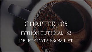 Python Tutorial 62 : Delete Data From The List