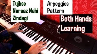 Both Hands Hindi song Piano Lesson Arpeggio Pattern Piano Lesson #22