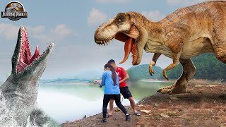 Jurassic World’s Scariest Dinosaur Attacks | T-rex Dinosaur Chase| Mosasaurus | Dinosaur | Ms.Sandy