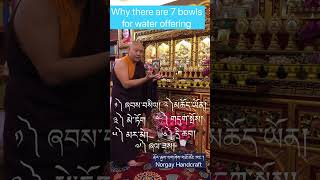 Why there are 7 bowls in water offering ཏིང་བདུན་དགོས་དོན།