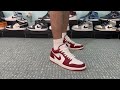 unboxing lace swap air jordan 1 low se dune red on feet