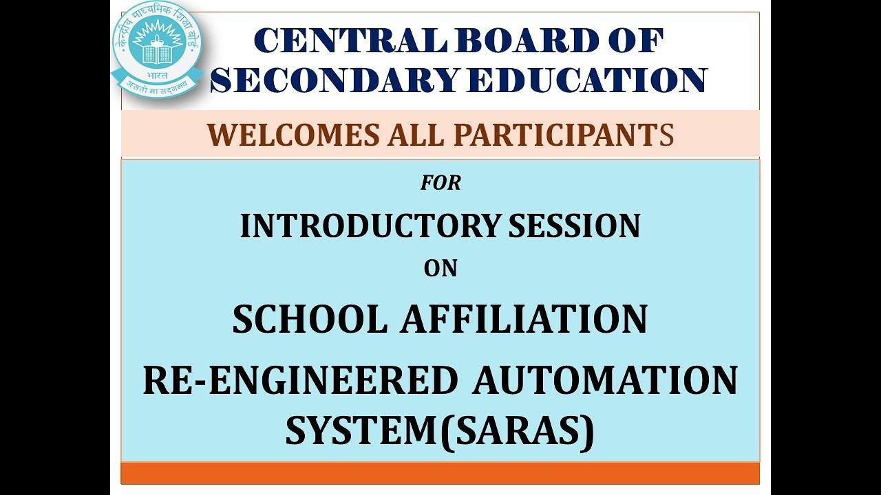 CBSE Re-engineered Affiliation Process - YouTube