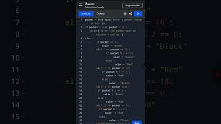 Roulette Wheel Colors Programming in Python #education #exam
